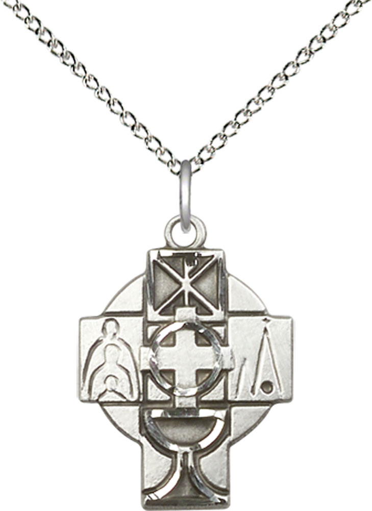 Sterling Silver RCIA Pendant on a 18 inch Sterling Silver Light Curb chain