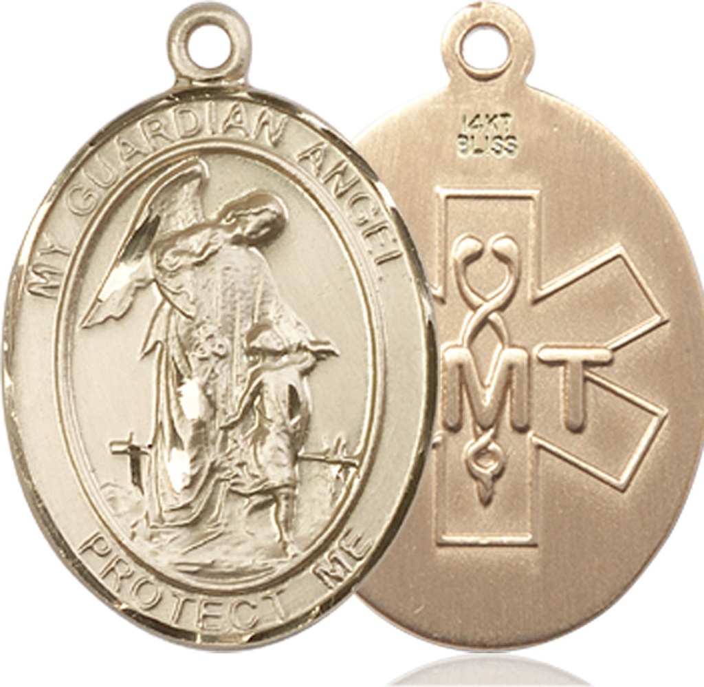 14kt Gold Guardian Angel EMT Medal