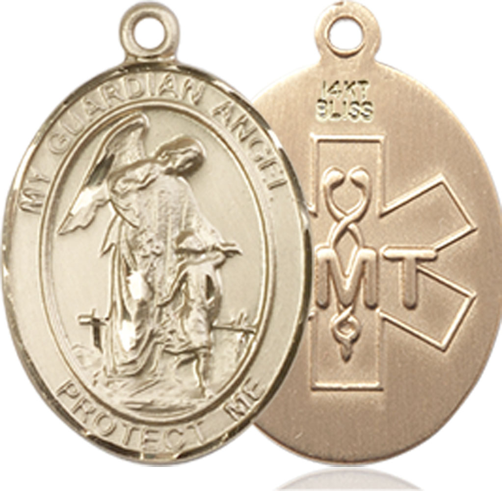 14kt Gold Guardian Angel EMT Medal