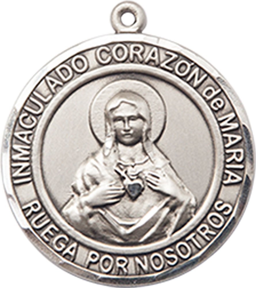 Sterling Silver Corazon Inmaculado de Maria Medal