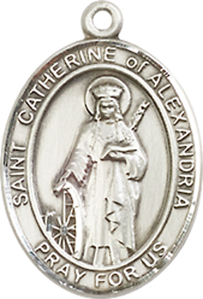 Sterling Silver Saint Catherine of Alexandria Medal