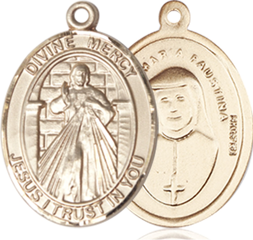 14kt Gold Filled Divine Mercy Medal