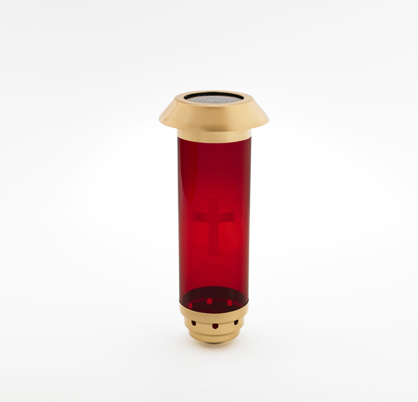 Solar - Gold w/ RED-NO Filigree W/ Stake