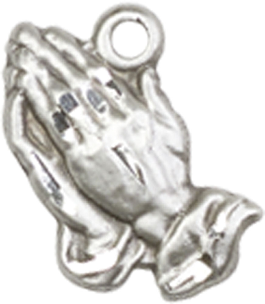 Sterling Silver Praying Hands Medal