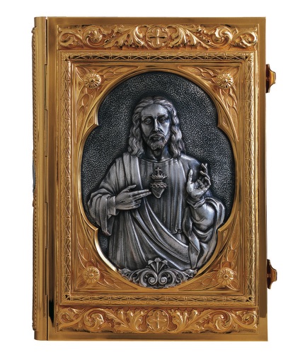 Gold/Silver Sacred Heart Gospel Book Cov