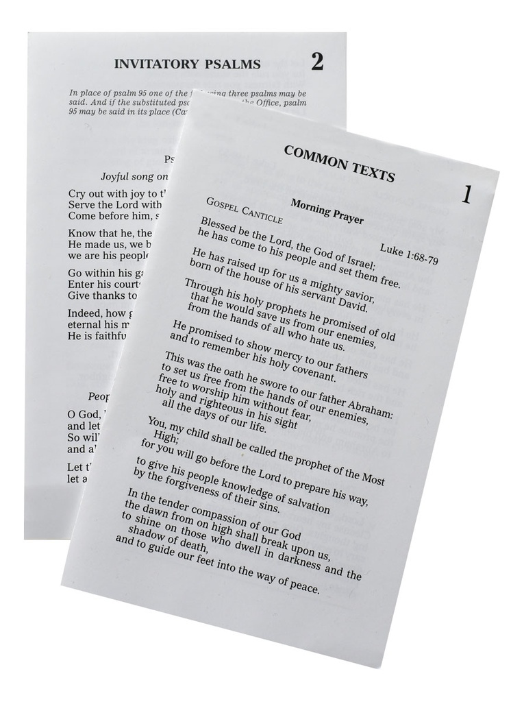 Inserts (Christian Prayer)