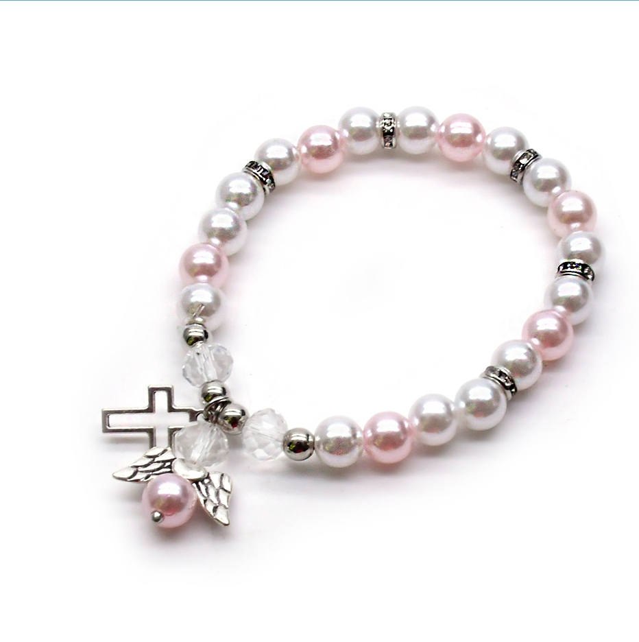 Pink Pearlized Bead Bracelet