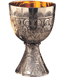 All Gold Plated Chalice, Sterling Cup Gold Plated w/Paten