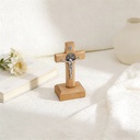 2 3/4" Standing St. Benedict Crucifix – Clear Stain