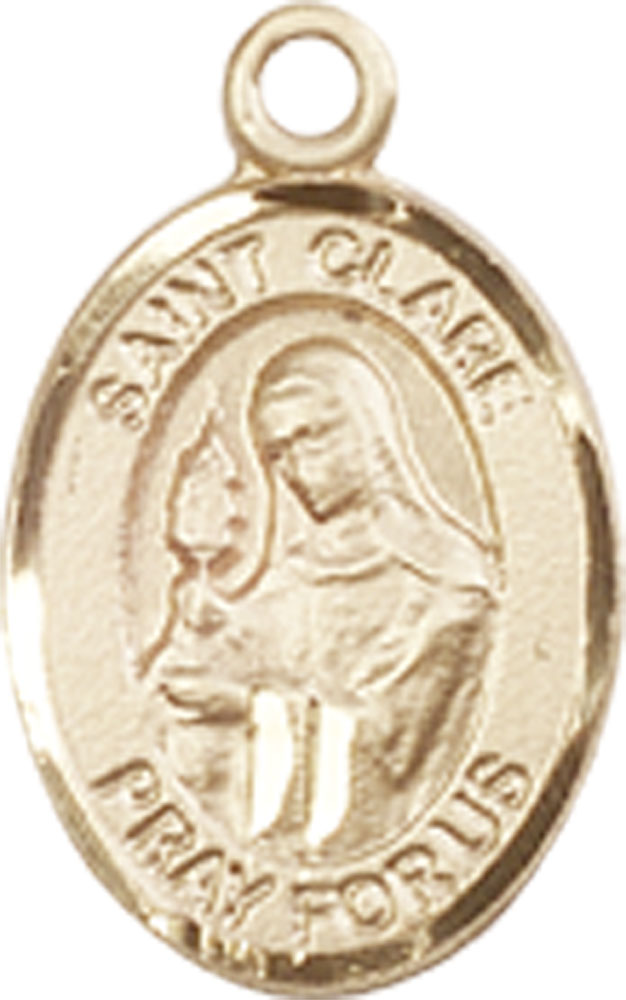 14kt Gold Filled Saint Clare of Assisi Medal
