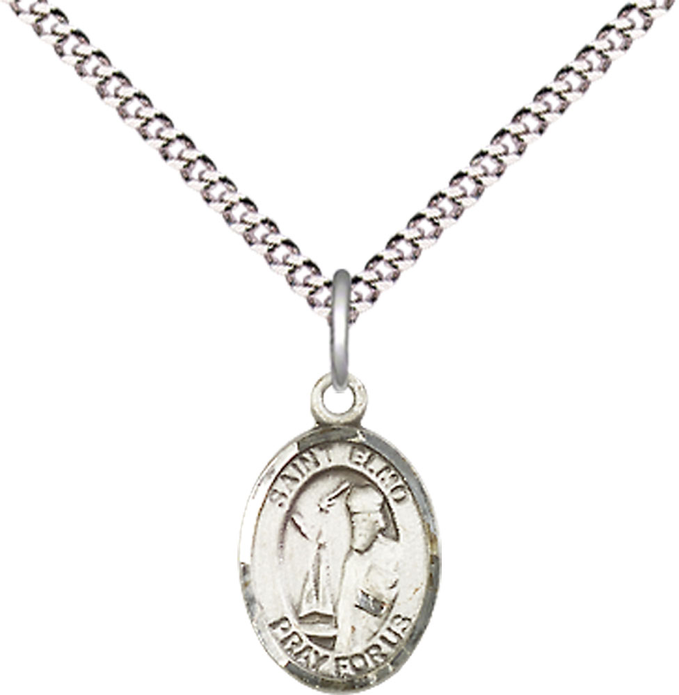 Sterling Silver Saint Elmo Pendant on a 18 inch Light Rhodium Light Curb chain