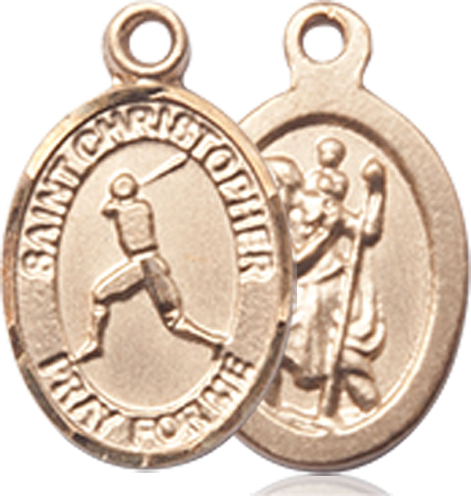14kt Gold Filled Saint Christopher Baseball Medal