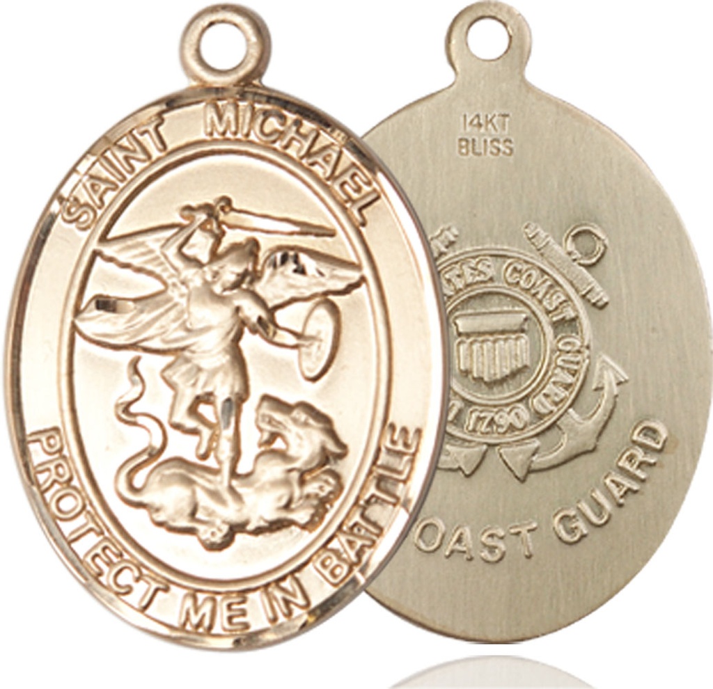14kt Gold Saint Michael Coast Guard Medal