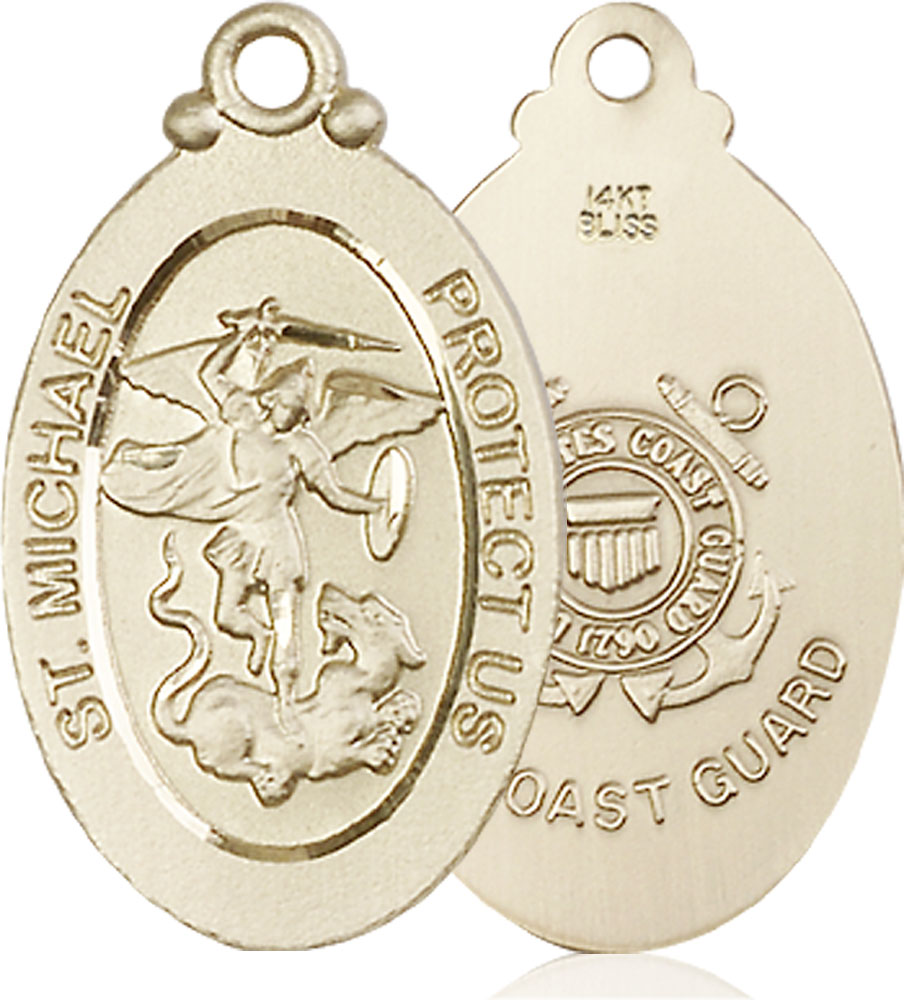 14kt Gold Saint Michael Coast Guard Medal