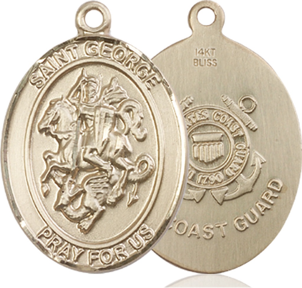 14kt Gold Saint George Coast Guard Medal