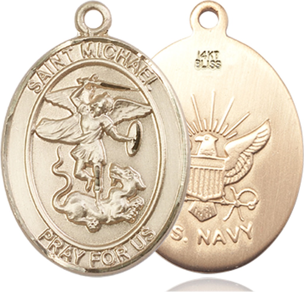14kt Gold Saint Michael Navy Medal