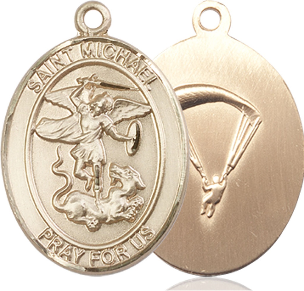 14kt Gold Saint Michael Paratrooper Medal