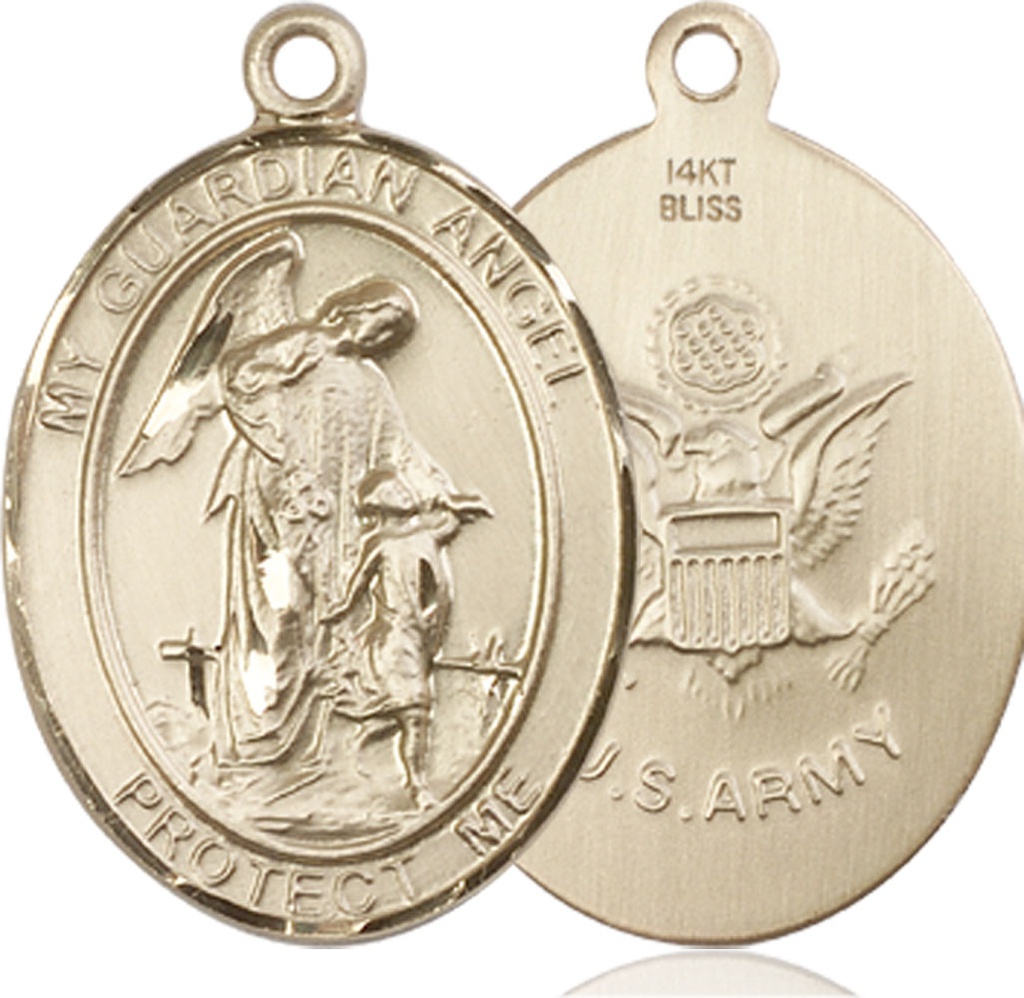 14kt Gold Guardian Angel Army Medal