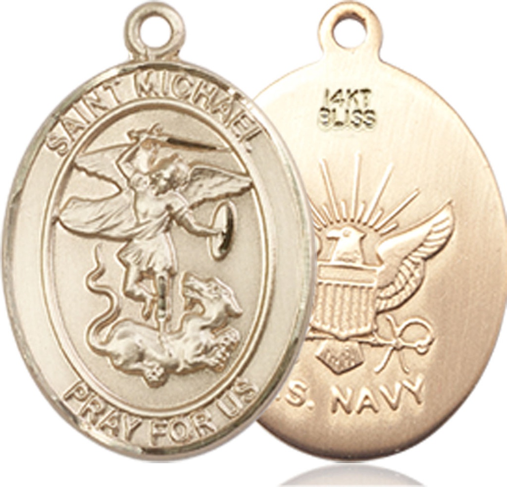 14kt Gold Saint Michael Navy Medal