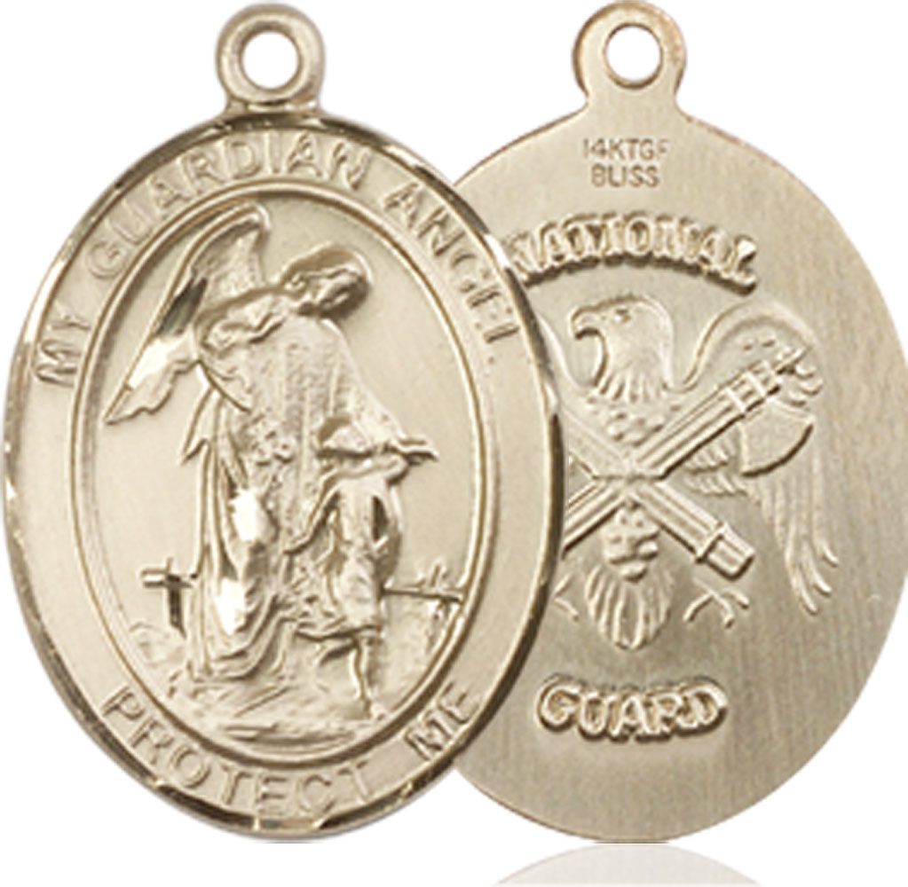 14kt Gold Guardian Angel National Guard Medal