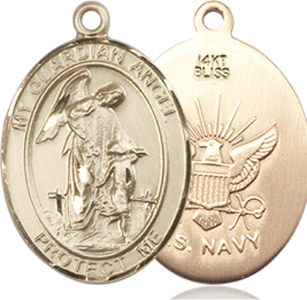 14kt Gold Guardian Angel Navy Medal