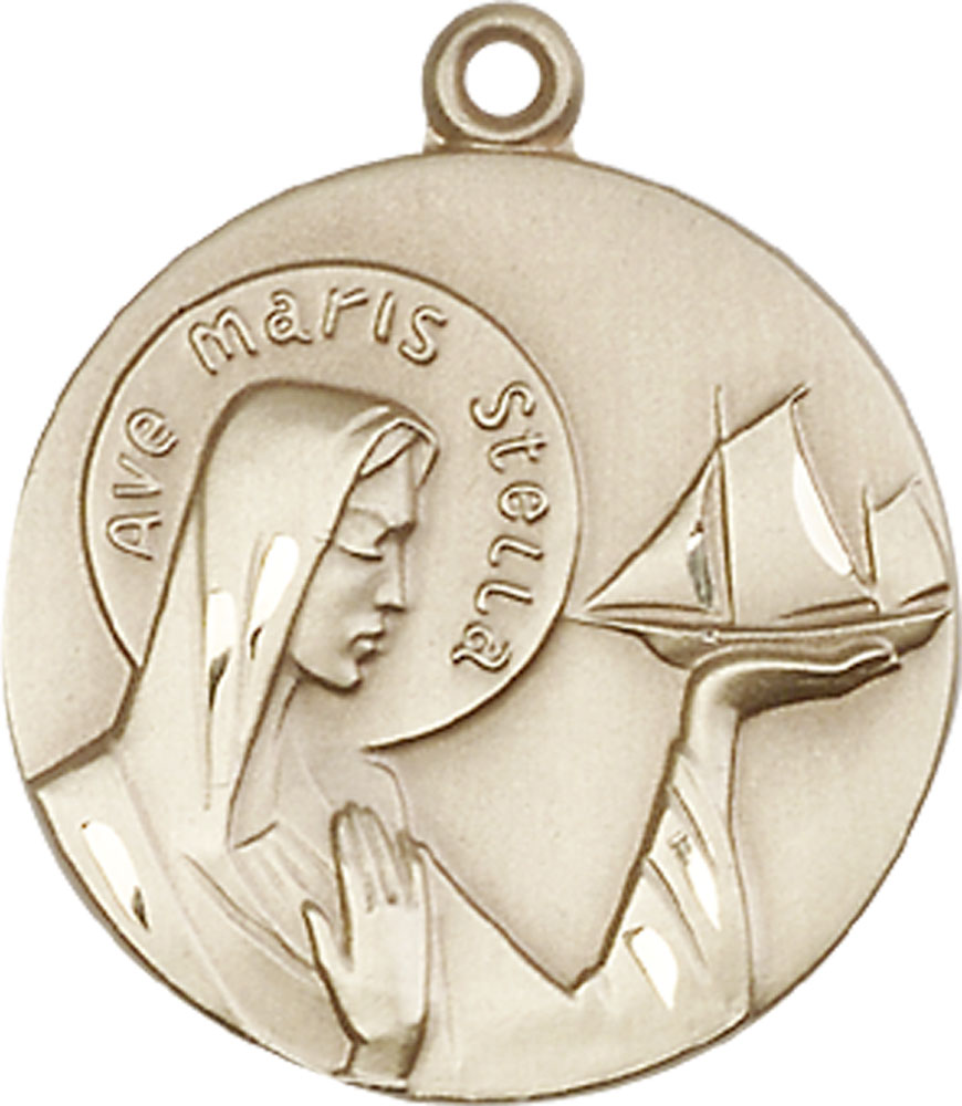 14kt Gold Our Lady Star of the Sea Medal