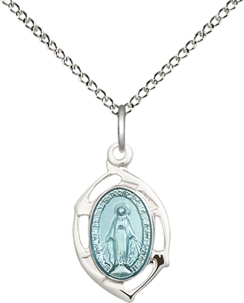 Sterling Silver Miraculous Leaf Pendant on a 18 inch Sterling Silver Light Curb chain