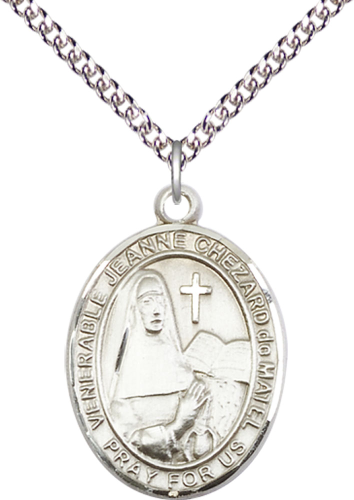 Sterling Silver Jeanne Chezard de Matel Pendant on a 24 inch Sterling Silver Heavy Curb chain
