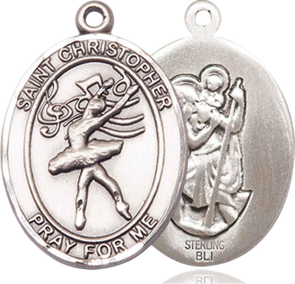 Sterling Silver Saint Christopher Dance Medal