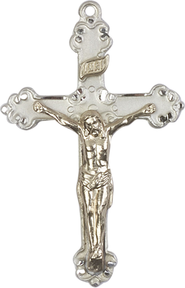 Two-Tone GF/SS Crucifix Medal