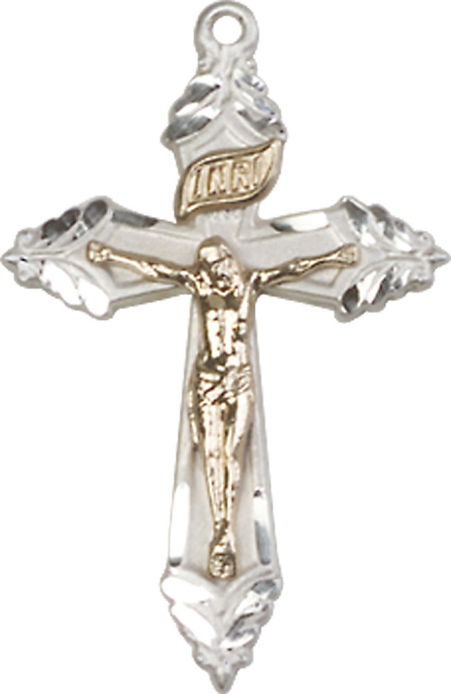 Two-Tone GF/SS Crucifix Medal