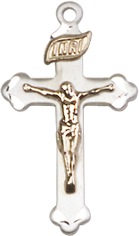 Two-Tone GF/SS Crucifix Medal