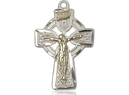 Two-Tone GF/SS Celtic Crucifix Medal