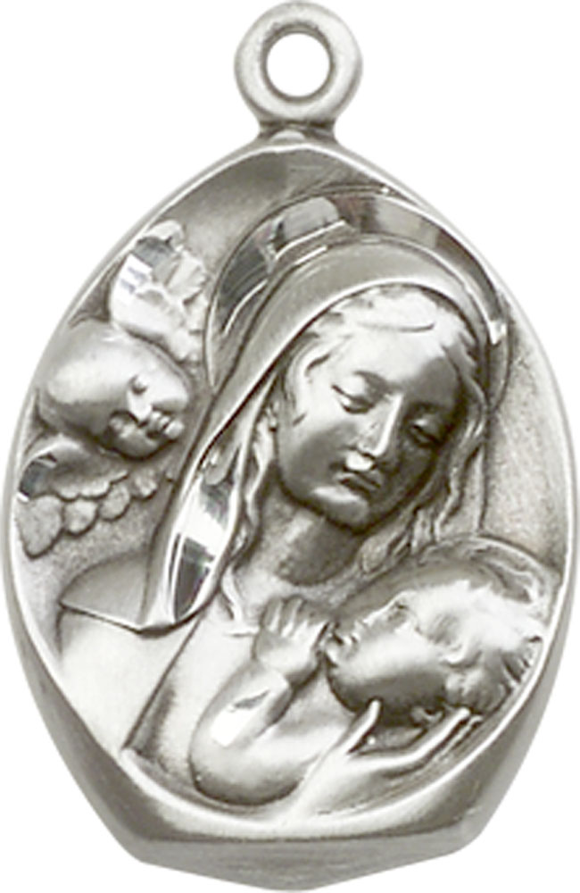 Sterling Silver Madonna &amp; Child Medal