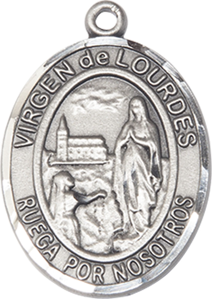 Sterling Silver Virgen de Lourdes Medal