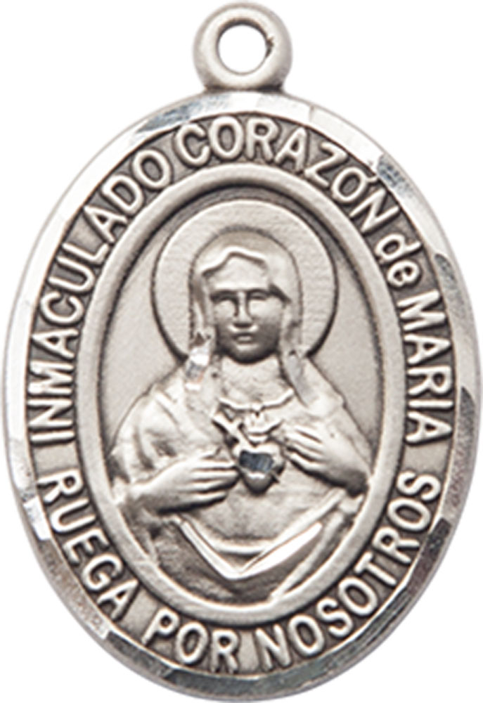 Sterling Silver Corazon Inmaculado de Maria Medal