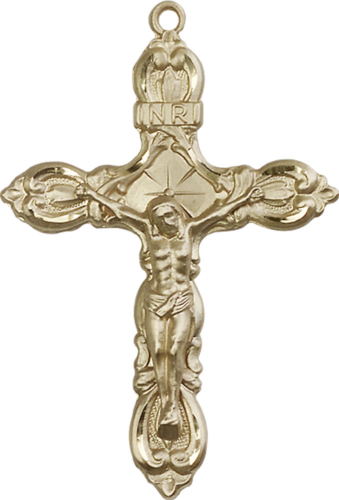 14kt Gold Crucifix Medal