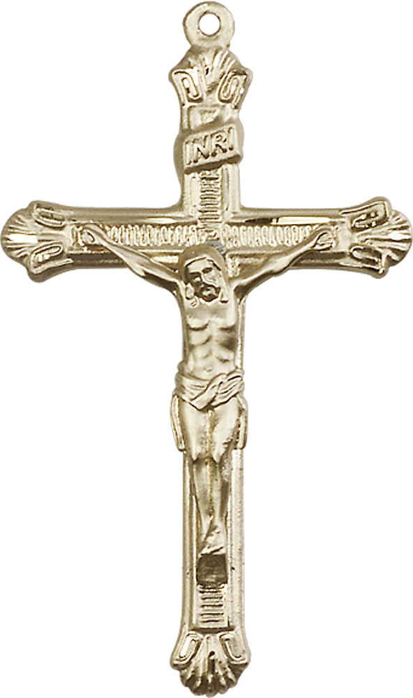 14kt Gold Crucifix Medal