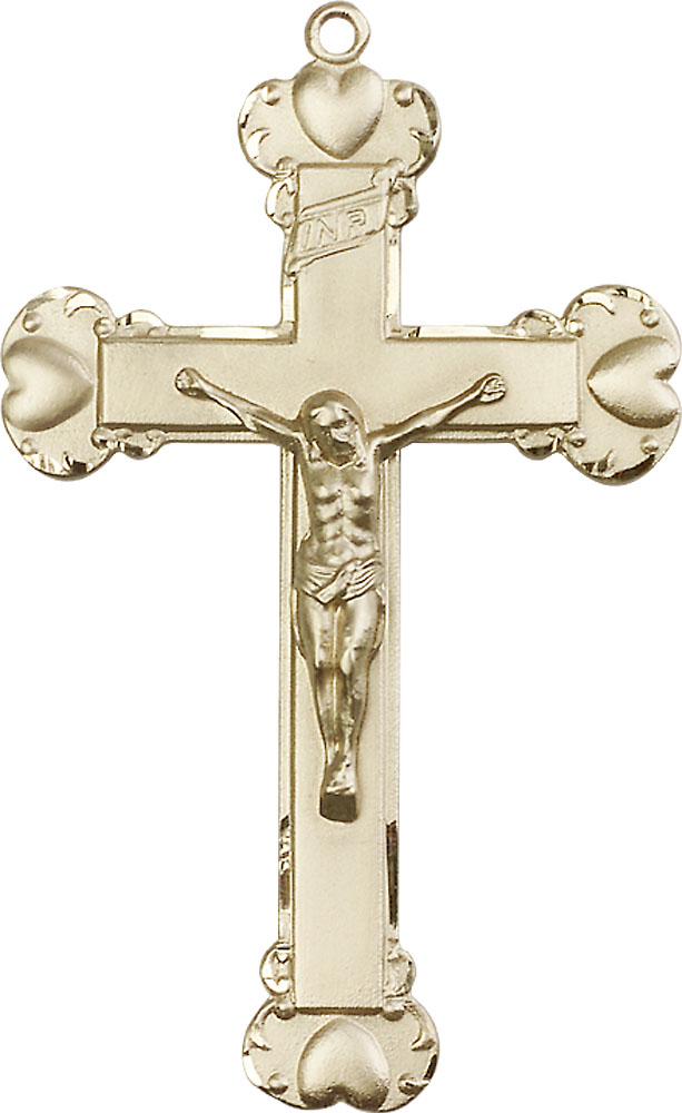 14kt Gold Crucifix Medal