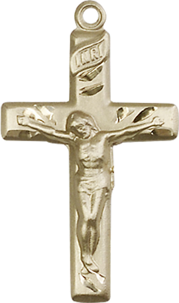 14kt Gold Crucifix Medal