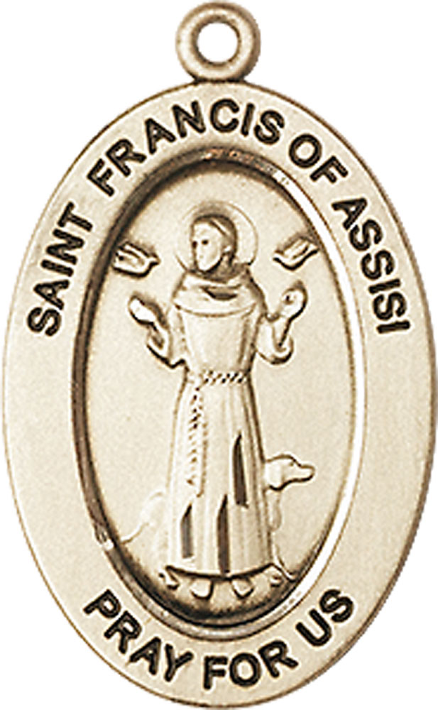 14kt Gold Saint Francis of Assisi Medal