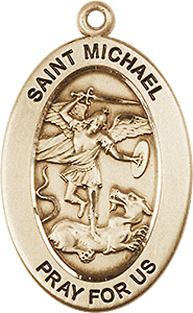 14kt Gold Saint Michael the Archangel Medal