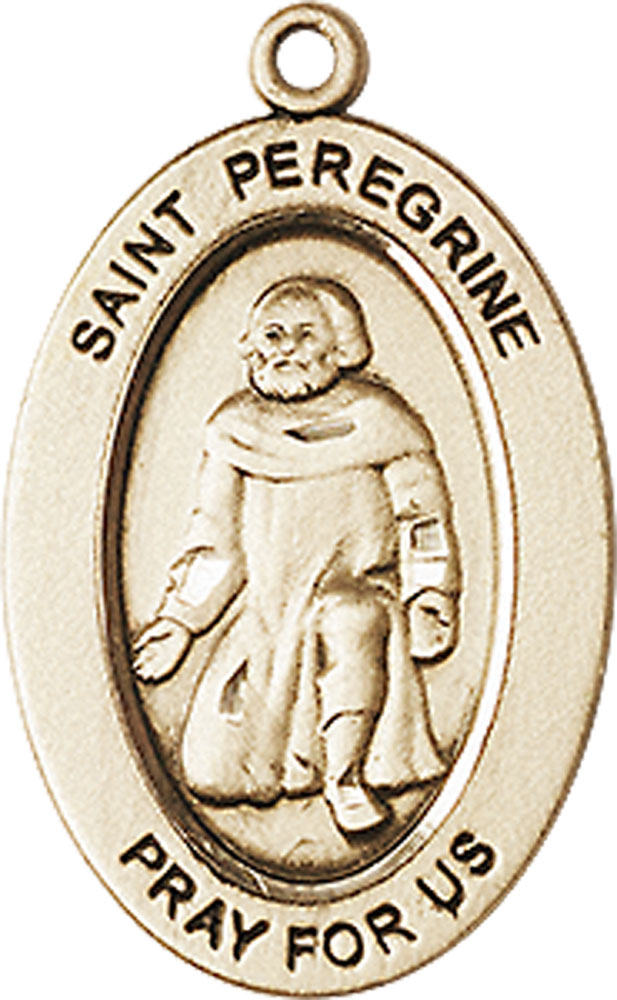 14kt Gold Saint Peregrine Medal
