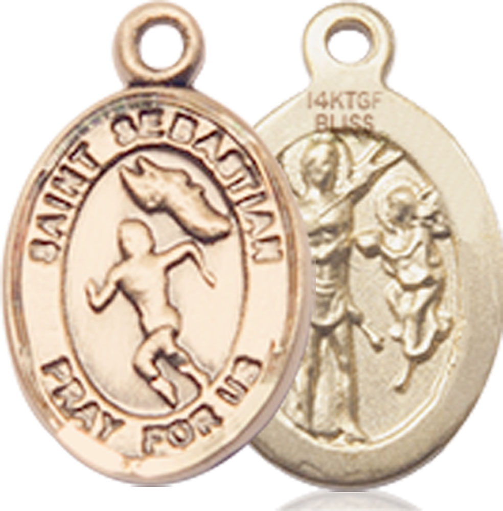 14kt Gold Filled Saint Sebastian Track and Field Medal