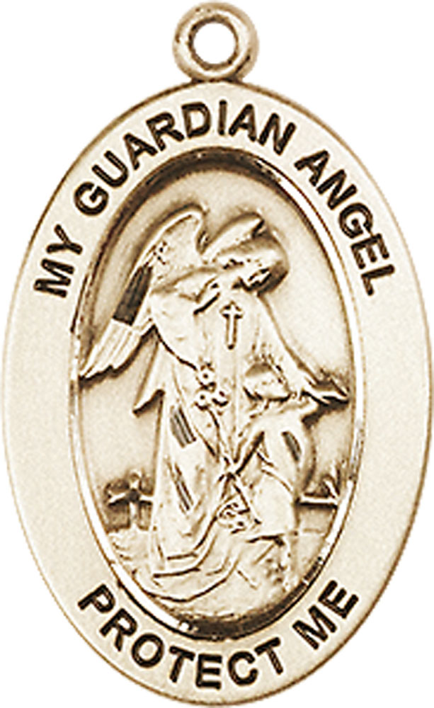 14kt Gold Guardian Angel w/Child Medal