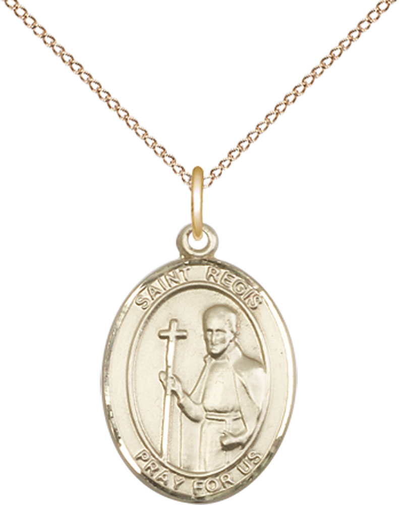 14kt Gold Filled Saint Regis Pendant on a 18 inch Gold Filled Light Curb chain