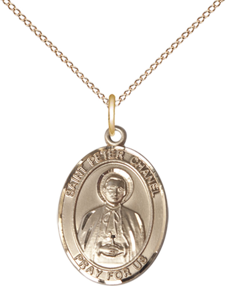 14kt Gold Filled Saint Peter Chanel Pendant on a 18 inch Gold Filled Light Curb chain