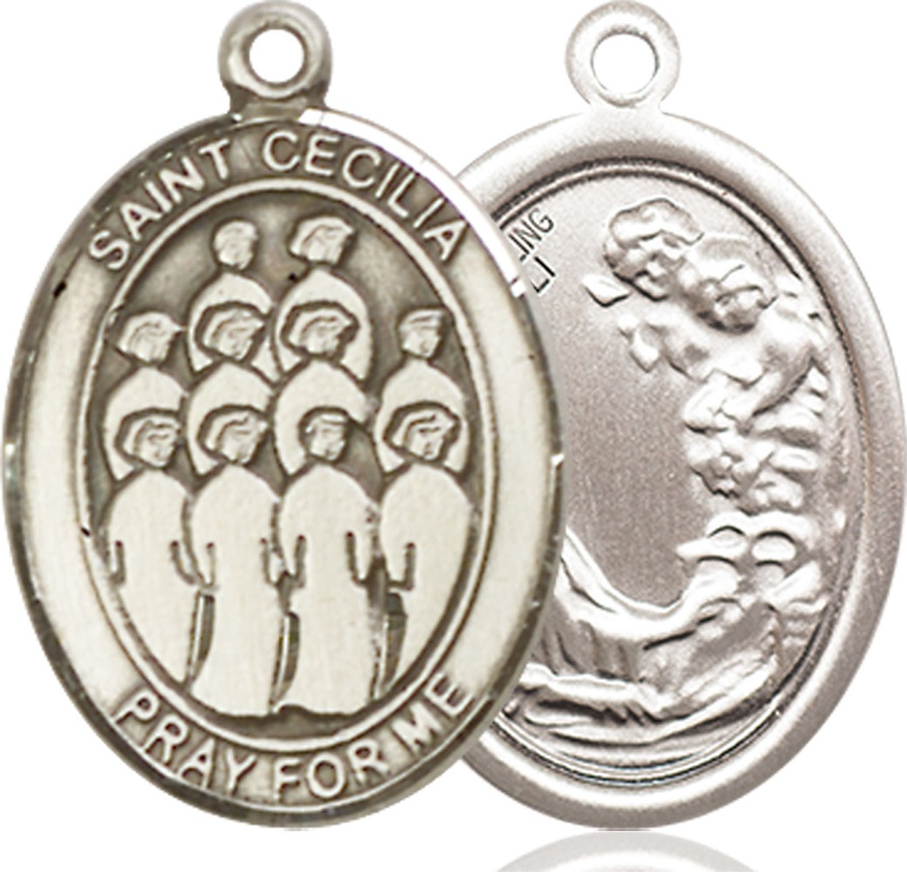 Sterling Silver Saint Cecilia Choir Medal