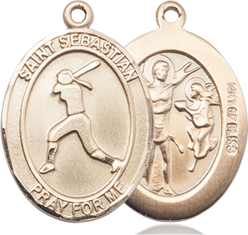 14kt Gold Filled Saint Sebastian  Softball Medal