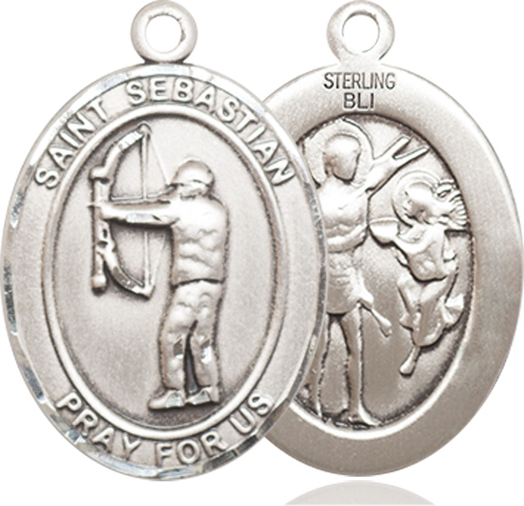 Sterling Silver Saint Sebastian Archery Medal